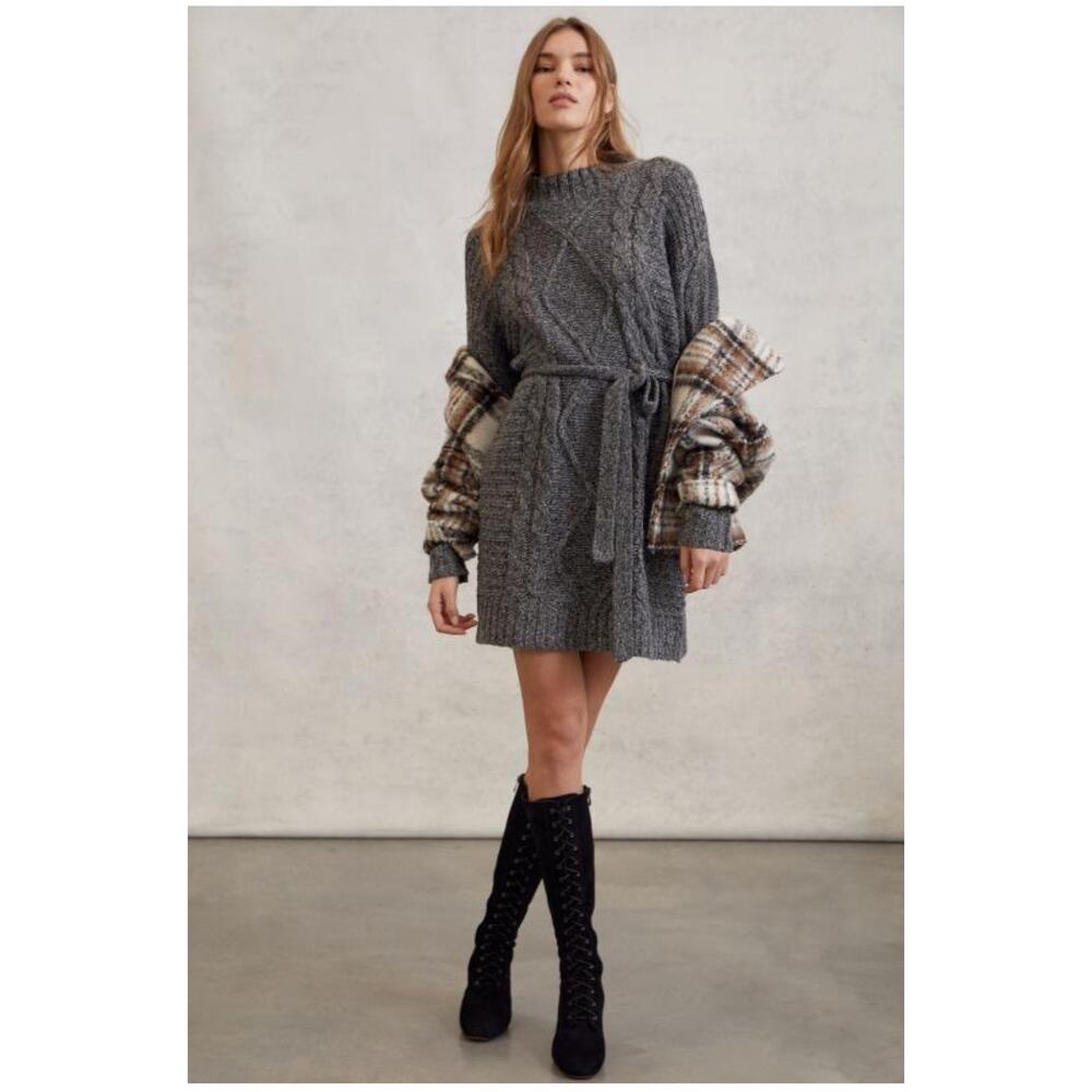 Amadi Anthropologie Leah Cable Knit Sweater Dress NWT